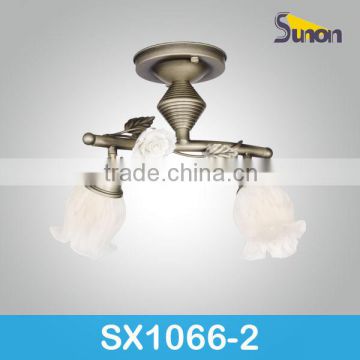 2 light ceramic flower steering head celing lamp