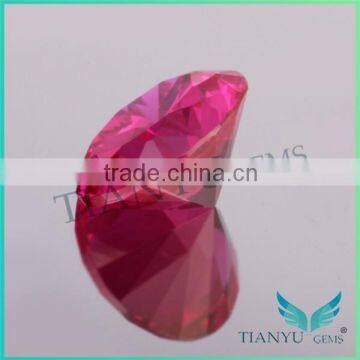 WUZHOU Gems Loose Cubic Zirconia 5# Round Shape Synthetic Corundum Ruby Gemstone photo-3