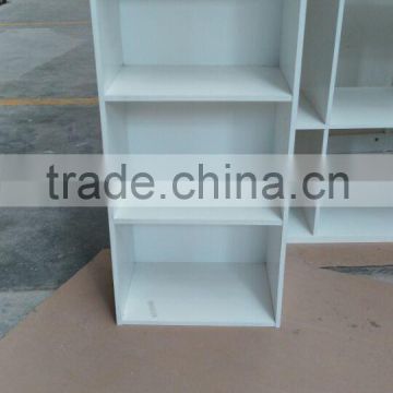 White melamine 12 MM Particle board 3 shelves bookcase