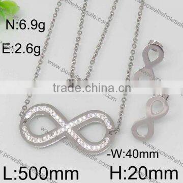 Fashion Number 8 Gold and Steel Color Express Jewelry Set