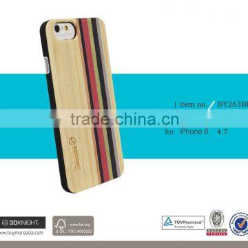 Factory OEM ODM Mix Colored Wood Custom Hard Back Natural Bamboo Cover for IPhone 6, for IPhone 6s Bamboo Case, Bamboo PC Case