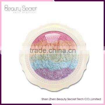 2017 New promotional rainbow eyeshadow & blusher palette for makeup