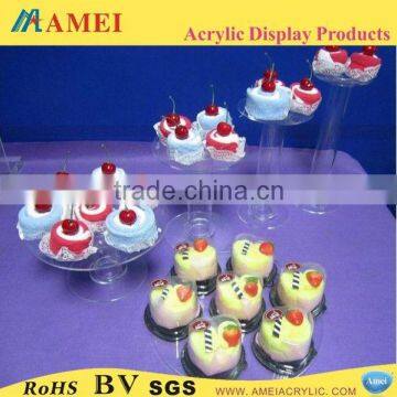 Easy clean acrylic cake display shelf for tabletop