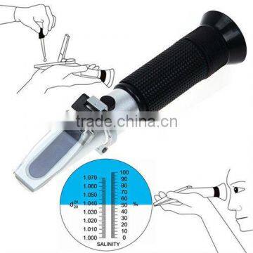 Salinity Portable Refractometer Meter 0~10% Salt Water Marine Aquarium w/ ATC