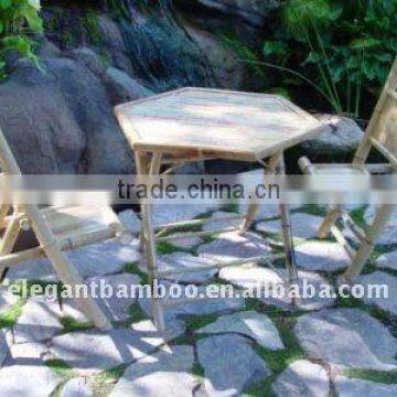 Folding bamboo chair and table