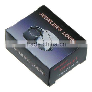 2016 New Design 30X 21mm Silver Colored Diamond Loupe Handheld Jewelry Magnifier photo-5