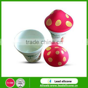 Customized Mushroom Shape Silicone Cup Lid/Cup Cover