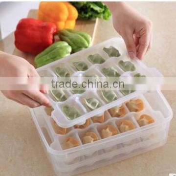 CY034 Household Article Fresh Dumpling Crisper Box Microwave Thawing Non Stick Food Tray Dumplings Preserving Box