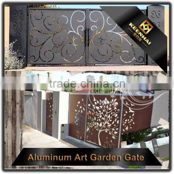 Garden Decoration Podwer Coated Laser Cut Aluminum Modern Garden Gates