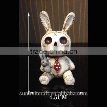 Resin Creepy Geek Style Rabbit Skull Figurine photo-3