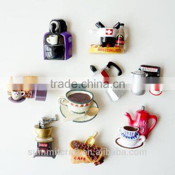 Creative coffee machine custom resin 3d fridge magnet refrigerator