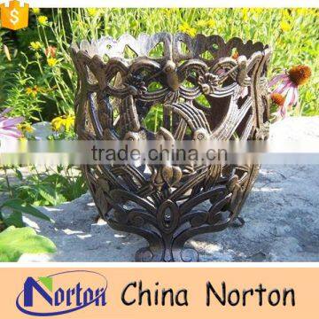 Hand casting modern outdoor decor birdcage bronze flowerpot NTBF-FL006L