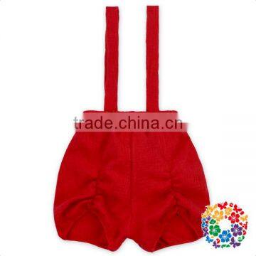 Purple-red Soft Cotton Suspender Shorts Children Boutique Wholesale Summer Shorts for Kids Girls photo-2