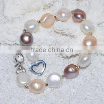 3-4 mm Multicolor Rice Shape Freshwater Pearl Bracelet photo-3