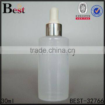 China Cosmetic Perfume Essential Oil White Glass Bottle Droppers 30 ml Gold Aluminum Dropper Bottle Glass Wholesale photo-3