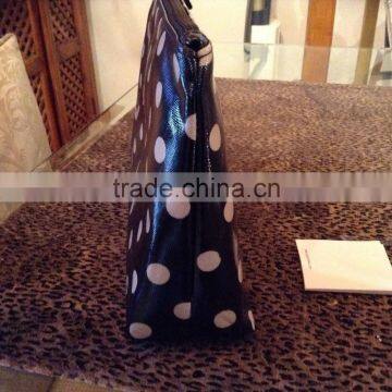 Hot Sale Toilet Bag Make up Purse Black Dots Cotton Laminate photo-4