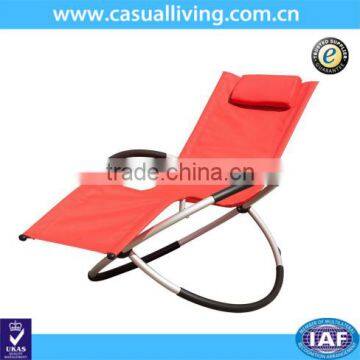 Outdoor Orbital Zero Gravity Folding Rocking Patio Lounge Chair with Pillow