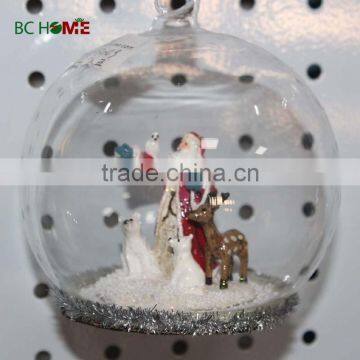 2015 resin figurine inside christmas glass ball hanging