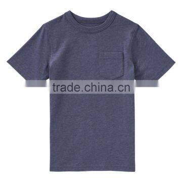 OEM Custom Kid Boy Short Sleeve Melange Pocket Tee Shirts