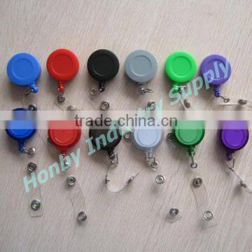 Colored Plastic Retractable String ID Card Holder Reel