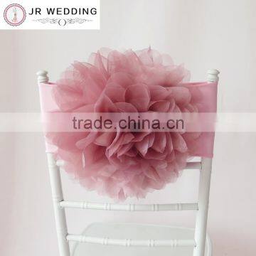 Hot Sale Fashion Handmade Organza Flower With Lycra Chair Band Chair Sash photo-5