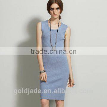 Hot Sale Knitting Fancy Dress for Women Ladies Sleeveless Casual Dress Spring Summer 2016 photo-5