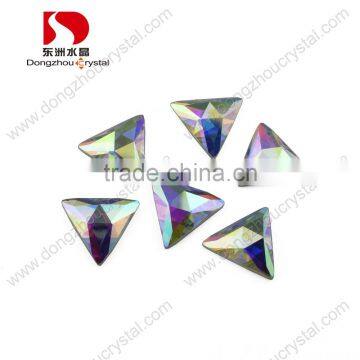 DZ-1040 Triangle Crystal ab Color Flat Back Glass Stones for Garment Accessories photo-3