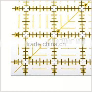 Kearing Yellow Durable 3mm Acrylic 6.5 ''*6.5 '' Inch Square Grid Quilting Patchwork Ruler for Dressmaking Handicraft #KPR65D photo-5