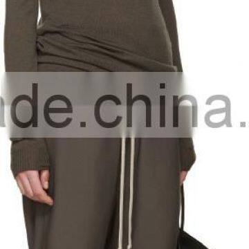 New Style Grey Pure Wool Long Sleeve V Neck Sweater Design for Girls photo-4