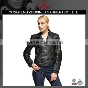 woman simulation leather pu jacket washed jaket