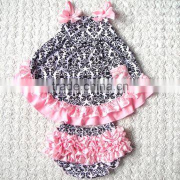 2015wholesale Soft and Comfortable Baby Clothes Good Printing Baby Sleepsuits Pink Set photo-3