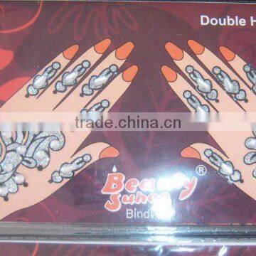 SILVER HAND TATTOO BINDI henna