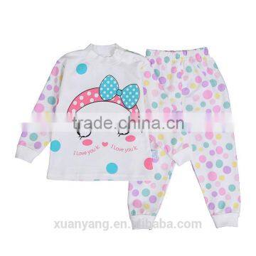 2017 latest design wholesale baby clothes boutique christmas pajamas for children knit fabric cheap kids pajamas