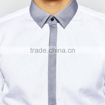 Wholesale Custom Shirt Smart Shirt With Contrast Placket Slim Fit photo-2
