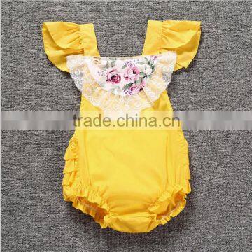 Summer Soft Baby Girls Lace Ruffle Romper Infant Soild Color Bodysuit Wholesale Children Clothes photo-4