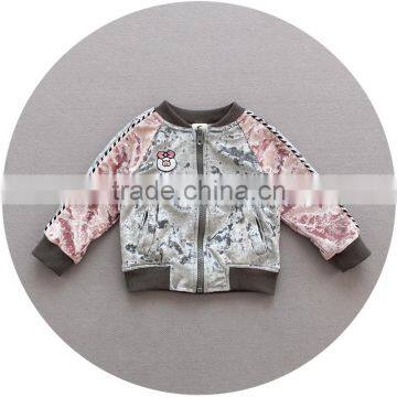 S17642A 2017 Children Girls Coats Baseball Jackets photo-5