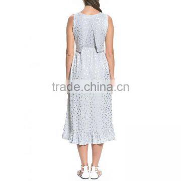 Wear Maternity Clothes Polka Dot Dress With Simple Ruffle Design And Breathable And Soft