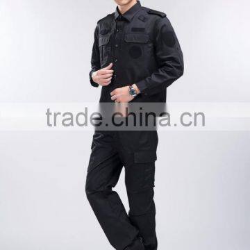 2016 Juqian Custom High Quality Black Workwear Military Security Guard Uniform for Sale photo-4