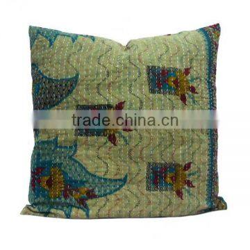 Vintage Kantha Cushion Hand Embroidered photo-2