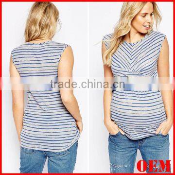 2015 Fashion sleeveless twist front top for maternity shirt tank top