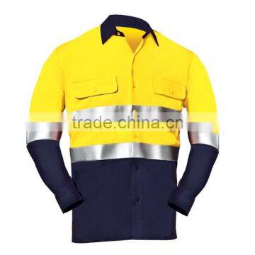 Hi-vis Mens Two Tone 100 Cotton Work Shirts photo-4