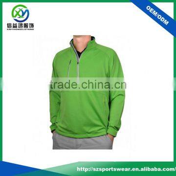 High Quality Shiny 92%polyester 8%spandex Green Color Mens Golf Sweatshirts photo-2