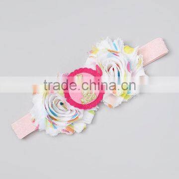 2016 New Girls Birthday Headband With Confetti Shabby Rose Cute Children Band Fancy Baby Girl Accessories HA90423-29