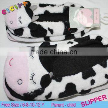 Fashion Parent-child animaL-headed slippers winter family indoor fleece slippers