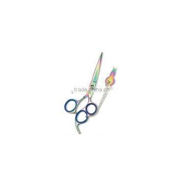 Professional Hair Cutting Scissor Multicolor Coating. Multicolor Coating. Three Rings with screw adjust