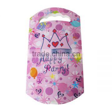 Paper Party Gift Bags Pink Crown Pattern 24.7cm x 13.6cm