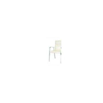 Modern Living Room Furnitures High Back White Leather Dining Chair