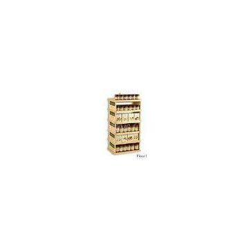 Supermarket Pine Wood Gondola End food display stand ODM For Honey / Milk Powder