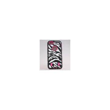 Zebra-Stripe Pattern Silicone+PC Case For iPhone 5C