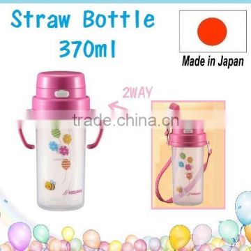 Japan Baby Kids 2way Straw Bottle Pink 370ml Wholesale